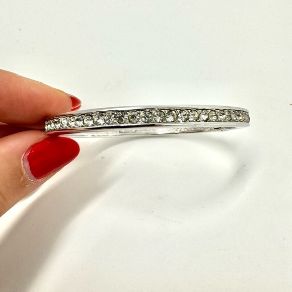 Christian Dior Vintage Silver Crystal Bracelet – Signed & Hinged Design - Picture 5 of 6